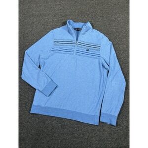 Travis Mathew 1/4 Zip Pullover Men's Small Blue Stretch Golf Casual Performance